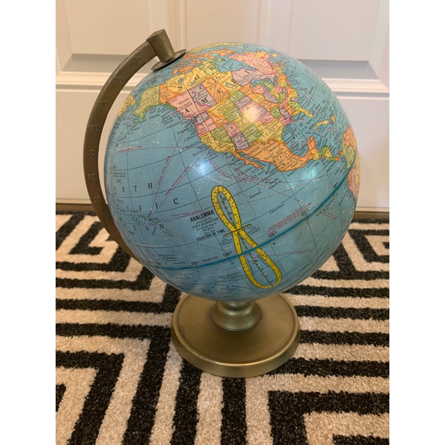 Vintage George F. Cram Company Classica World Globe Lighted