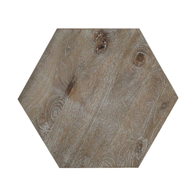 Farmhouse Farmhouse Style Handmade Carved Solid Mango Lattice Side Table For Sale - Image 3 of 4