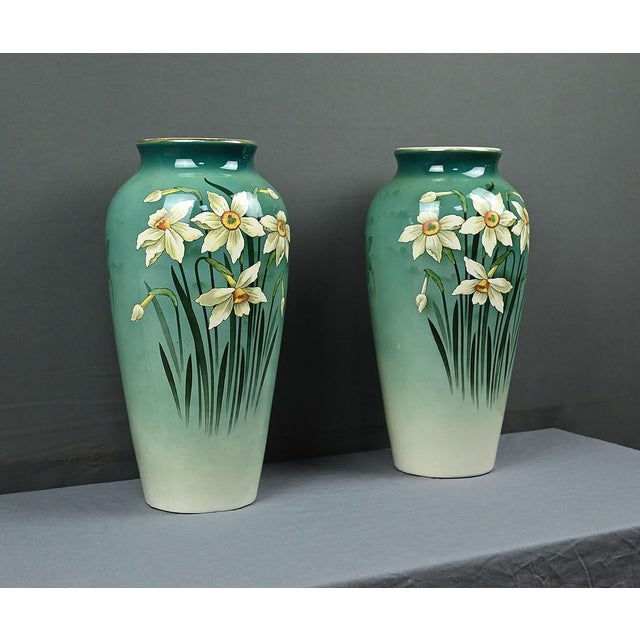 Large Art Nouveau Vases, 1890s, Set of 2 For Sale - Image 3 of 18