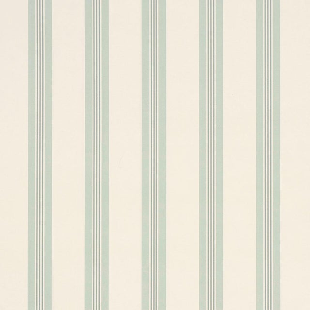Schumacher Chatham Stripe Wallcovering In Celadon For Sale