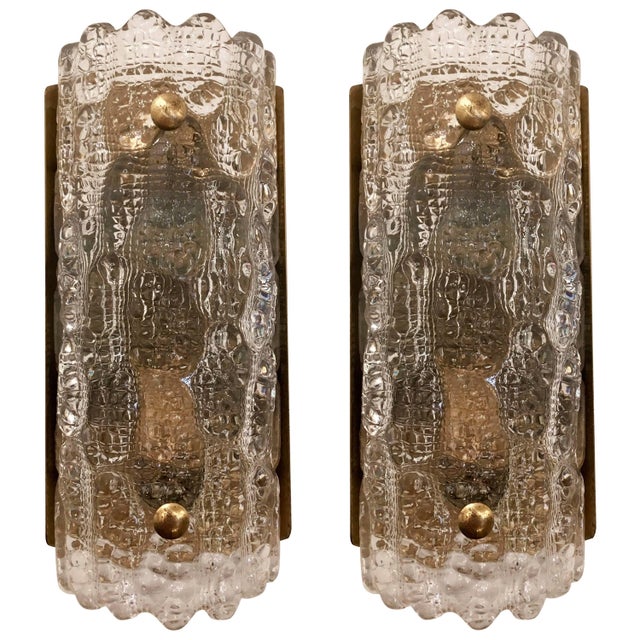 Pair of Orrefors Fagerlund Swedish Glass, 1950s Wall Lights For Sale - Image 11 of 11
