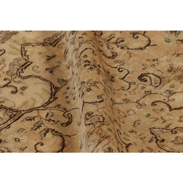Oversized Antique Kerman Persian Rug in Beige With Floral Patterns | Rug & Kilim For Sale - Image 9 of 9