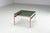 Scandinavian square coffee table in aluminium, teak and rosewood with smoked glass top, Denmark 1960s. A striking...