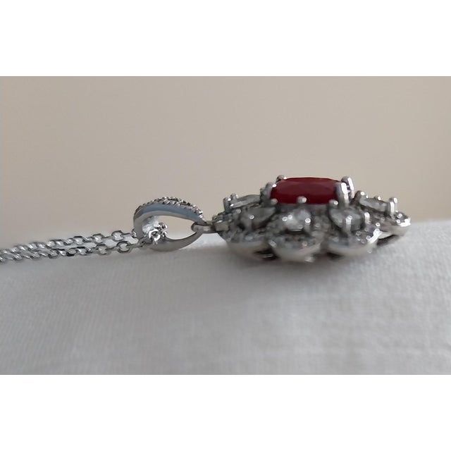 Red Ruby Silver Pendant, 1990s, in Flawless conditions. Designed 1990 to 1999