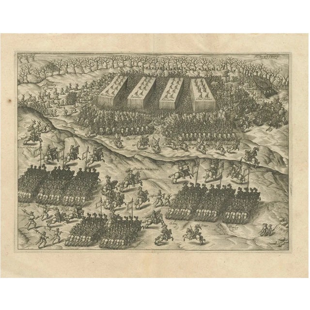 Dolendo, Battle of Turnhout, Dutch and English Victory over Spanish, 1700, Print For Sale