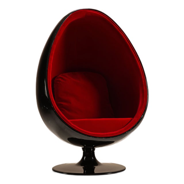 Egg Pod Chair in Black and Red by Eero Aarnio, 1960s For Sale