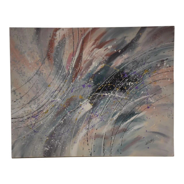 Modern Oil on Canvas Painting 60" X 48" For Sale