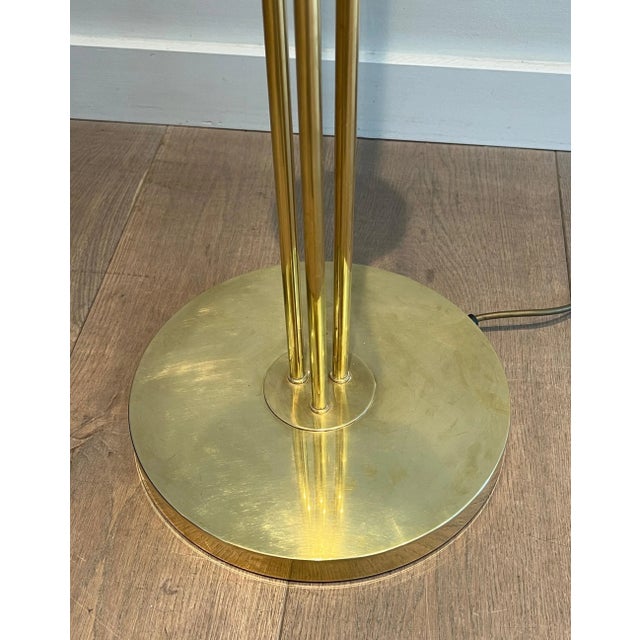French Design Brass Floor Lamp in Art Deco Style Circa 1970 For Sale - Image 10 of 12