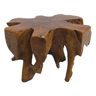 Vintage Heavy Teak Root Table, 1970s For Sale