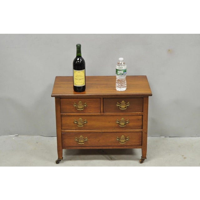 Chippendale Antique Walnut Miniature Salesman Sample Small Chippendale Chest of Drawers For Sale - Image 3 of 16