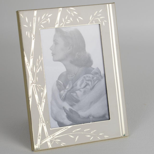 Umberto Mascagni White and Gilt Aluminum Picture Frame, Italy 1970s For Sale - Image 4 of 10