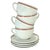 French Porcelaine d'Auteuil Bistrot Rust Orange Oversized Cups & Saucers, Set of 4 For Sale - Image 4 of 8
