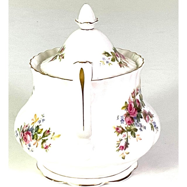 1990s 1990s Royal Albert-“ Moss Rose” English Fine Bone China Teapot For Sale - Image 5 of 10