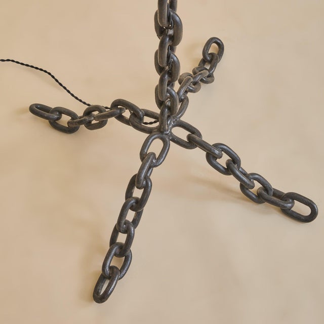 French Iron Chain Floor Lamp, 1960s For Sale - Image 12 of 12