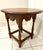 1980s 1980s Authentic L. Hitchcock Signed Oval Side Table - Solid Oak Harvest Stenciled Accent End Table - Scalloped Apron For Sale - Image 5 of 12