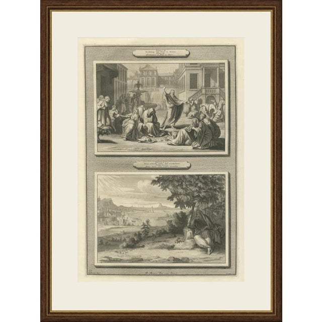 This original copper engraving from Pieter Mortier's illustrated Bible, published in Amsterdam circa 1700, shows two Old...