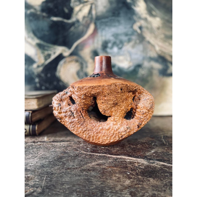 Burnt Umber Artist Berglund Signed Burled Wood Vase For Sale - Image 8 of 12