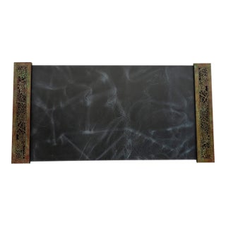 Tiffany Studios New York Grapevine Bronze Blotter Ends With Leather Desk Blotter For Sale