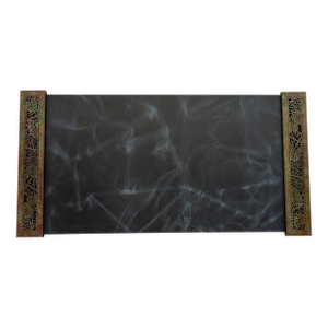 Tiffany Studios New York Grapevine Bronze Blotter Ends With Leather Desk Blotter