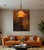 Murano Art Glass Looped Abstract Orange White Pendant Light For Sale - Image 11 of 18
