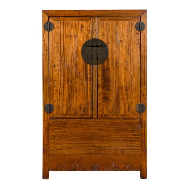 Chinese Qing Dynasty Period 19th Century Cabinet with Hidden Drawers and Panel For Sale