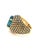 Bochic "Orient" Vintage Natural Yellow Fancy Color Sapphire & Blue Topaz Ring Set 18K & Silver Sapphires - 4 carat Blue...