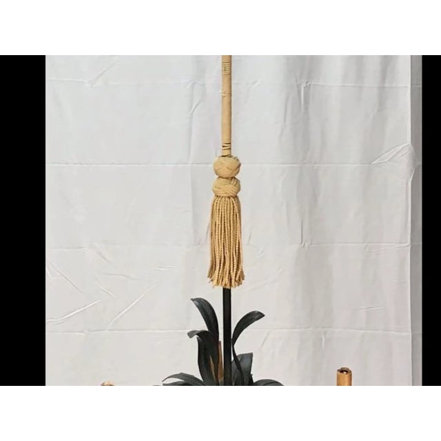Hollywood Regency Tole and Copper Palm Tree Chandelier For Sale In Tampa - Image 6 of 9