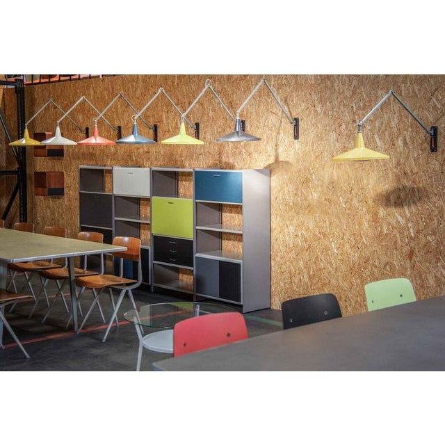 Metal Black Model 4050 Panama Wall Lamp by Wim Rietveld for Gispen, 1955 For Sale - Image 7 of 18