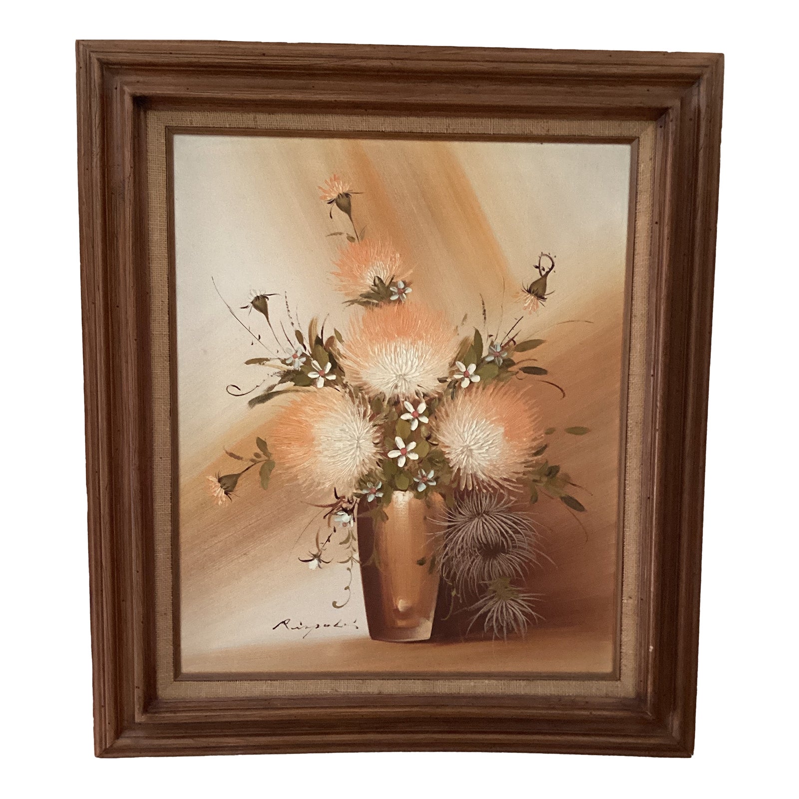 Mid 20th Century Franco Rispoli Painting on Canvas Framed Artist Signed ...