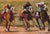 Finish Line, Circa 2009 by Ginger Lecher | Pastel Horses racing towards the finish line. For Sale