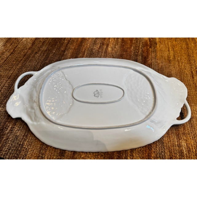 Beautiful ceramic handmade floral tray platter with twisted border detail. Handmade in Italy 1990. Perfect for a summer...