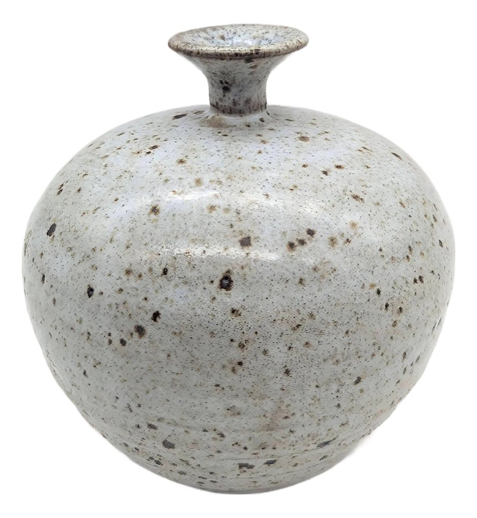 1970s Roger Butler Studio Pottery Speckled Glazed Bud Vase