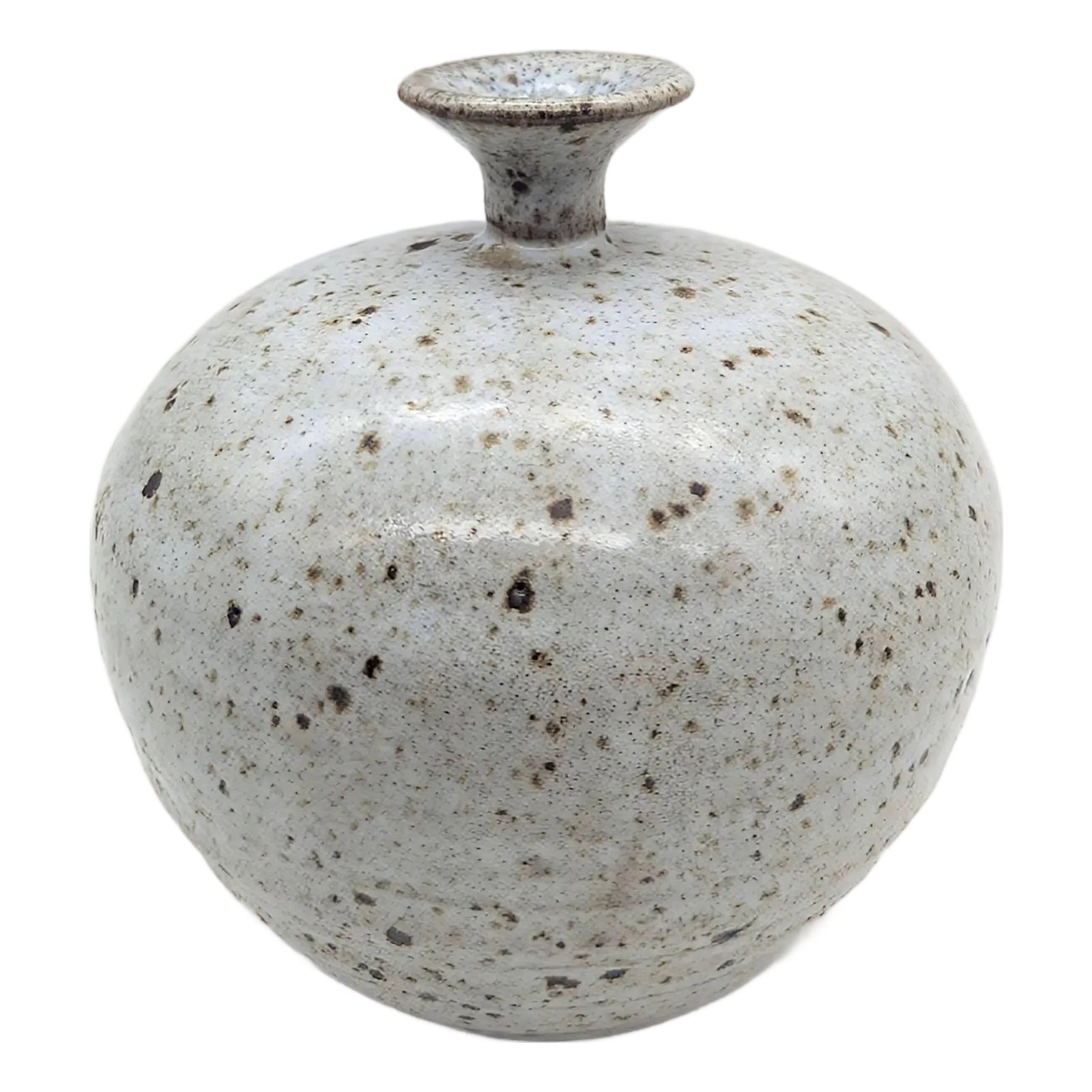 1970s Roger Butler Studio Pottery Speckled Glazed Bud Vase | Chairish
