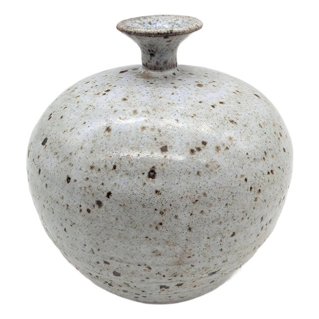 1970s Roger Butler Studio Pottery Speckled Glazed Bud Vase For Sale