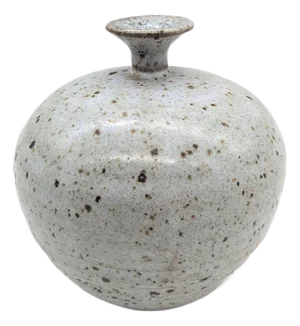 1970s Roger Butler Studio Pottery Speckled Glazed Bud Vase