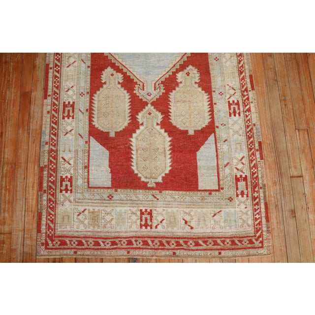 Traditional Red Vintage Inspired Caucasian Rug - 3'5" x 6'10" For Sale - Image 3 of 7