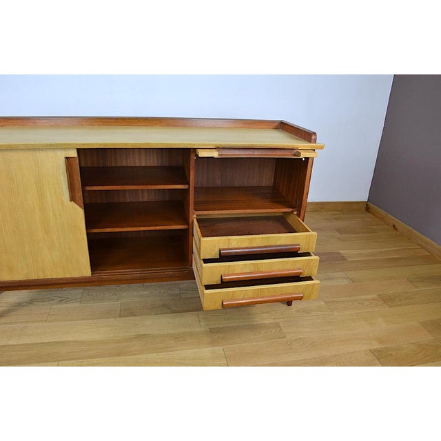Brown Vintage Compass Leg Sideboard Eros Edition by Gustave Gautier, 1950 For Sale - Image 8 of 13