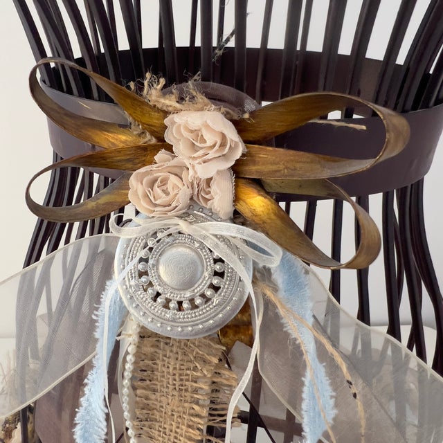 Antique Style Victorian Rustic Dress Form Mannequin Metal Wrought Iron Shabby Chic For Sale - Image 15 of 16