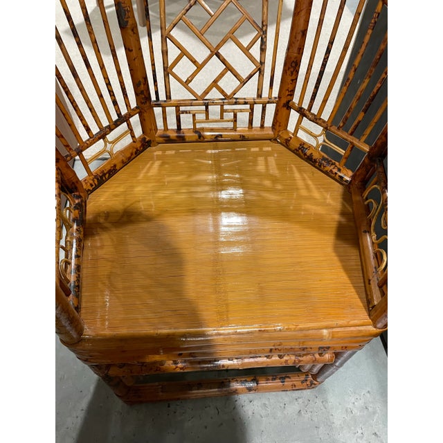 Vintage Rattan and Bamboo Brighton Pavilion Chair For Sale In New York - Image 6 of 9