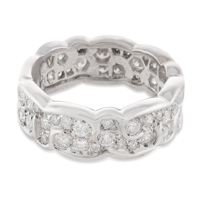 Contemporary Marina B Contemporary 1.10 Carat Diamond 18k White Gold Ring, Size 6.75 For Sale - Image 3 of 6