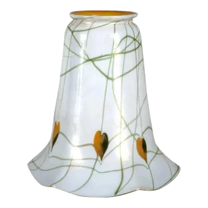 American Fostoria Iris Art Glass Gold Heart and Vine Lamp Shade