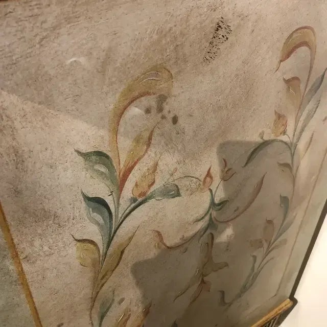 Cream 1990s Vintage Italian Hand-Painted Three Drawer Light Green/Ivory Chest For Sale - Image 8 of 13