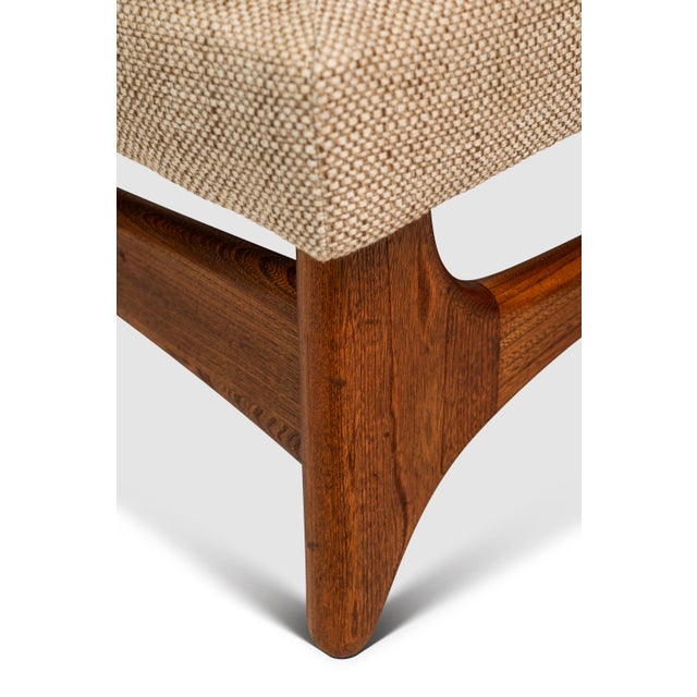Set of Two (2) Restored Mid-Century Modern Ottomans / Footstools in Oak in the Manner of Adrian Pearsall, Usa, C. 1960s For Sale - Image 17 of 18