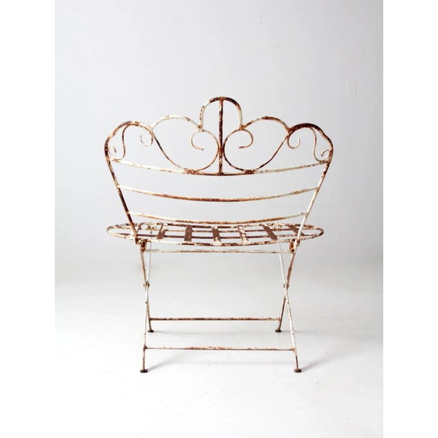 Antique Metal Garden Bench For Sale - Image 10 of 12
