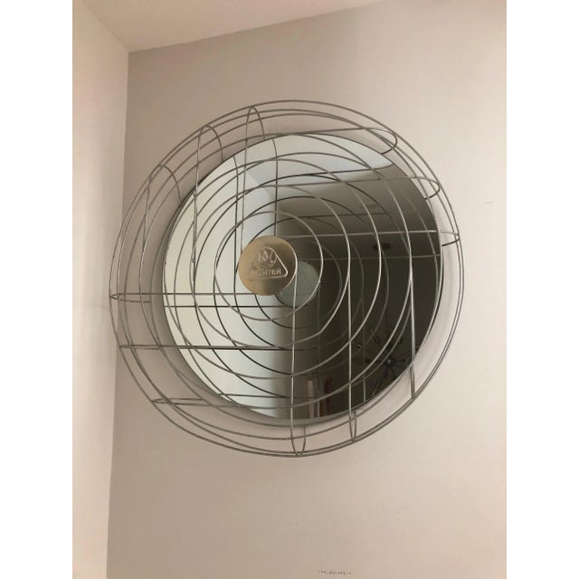 Gray Industrial Fan Cage Mirror For Sale - Image 8 of 8