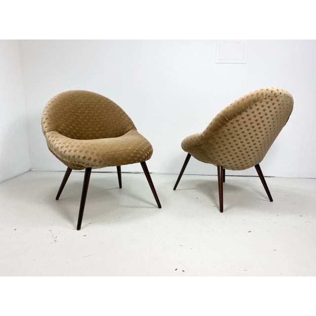 Mid-Century Modern 1950s Vintage Tan Chairs - a Pair For Sale - Image 3 of 10