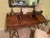 Vintage 1970's Drexel Oxford Square Campaign Style Desk Faux Brass Legs For Sale - Image 10 of 11