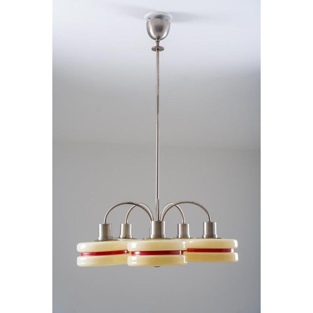 1930s Chandelier attributed to Harald Notini for Böhlmarks, Sweden, 1930s For Sale - Image 5 of 18