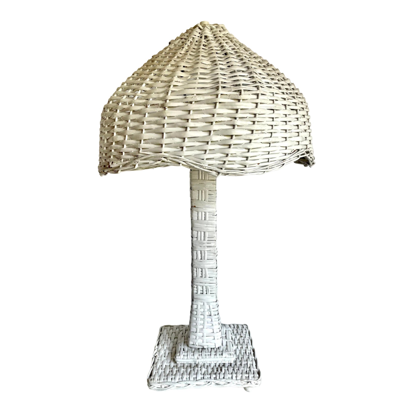 Vintage Woven Wicker Rattan Table Lamp Chairish