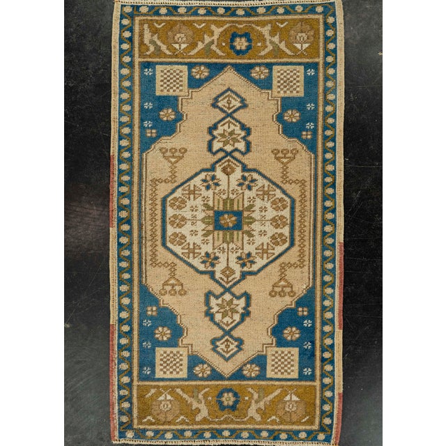 Brown Turkish Mini Rug Oriental Hand Knotted Vintage Rug 1'8" x 3'2" #21188 For Sale - Image 8 of 8